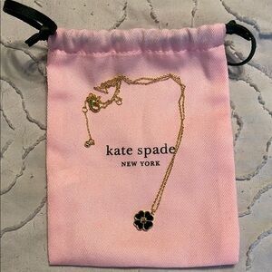Kate Spade Gold and Black Clover Necklace